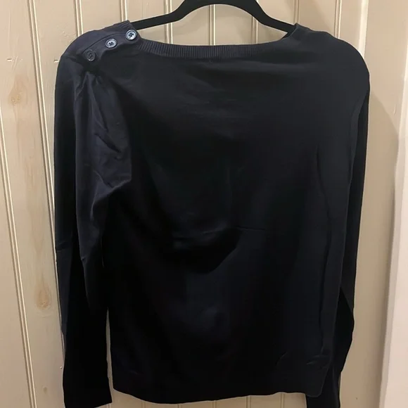 Talbot’s Sz Medium Navy Sweater With Feathers - Picture 5 of 7